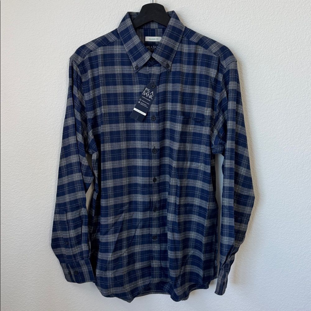 Jos. A. Bank Comfort Stretch & Tailored Fit Checkered Men's Long Sleeves Shirt M